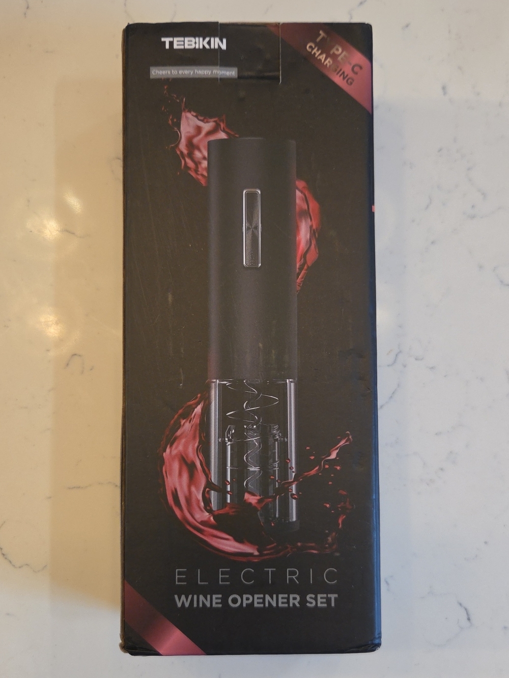 Rechargeable Tebikin Electric Wine Opener Set - Black